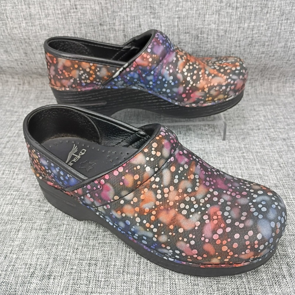 Dansko Professional Clogs Womens EU 37 US 6.5-7 Night Flora Multicolor Leather